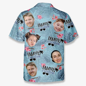 Photo personnalisée L'été a été notre meilleure saison - Chemise hawaïenne tropicale unisexe personnalisée pour la famille - Cadeau de vacances d'été, cadeau pour les membres de la famille