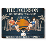 Good Food, Good Times - Family Personalized Custom Home Decor Metal Sign - House Warming Gift For Family
