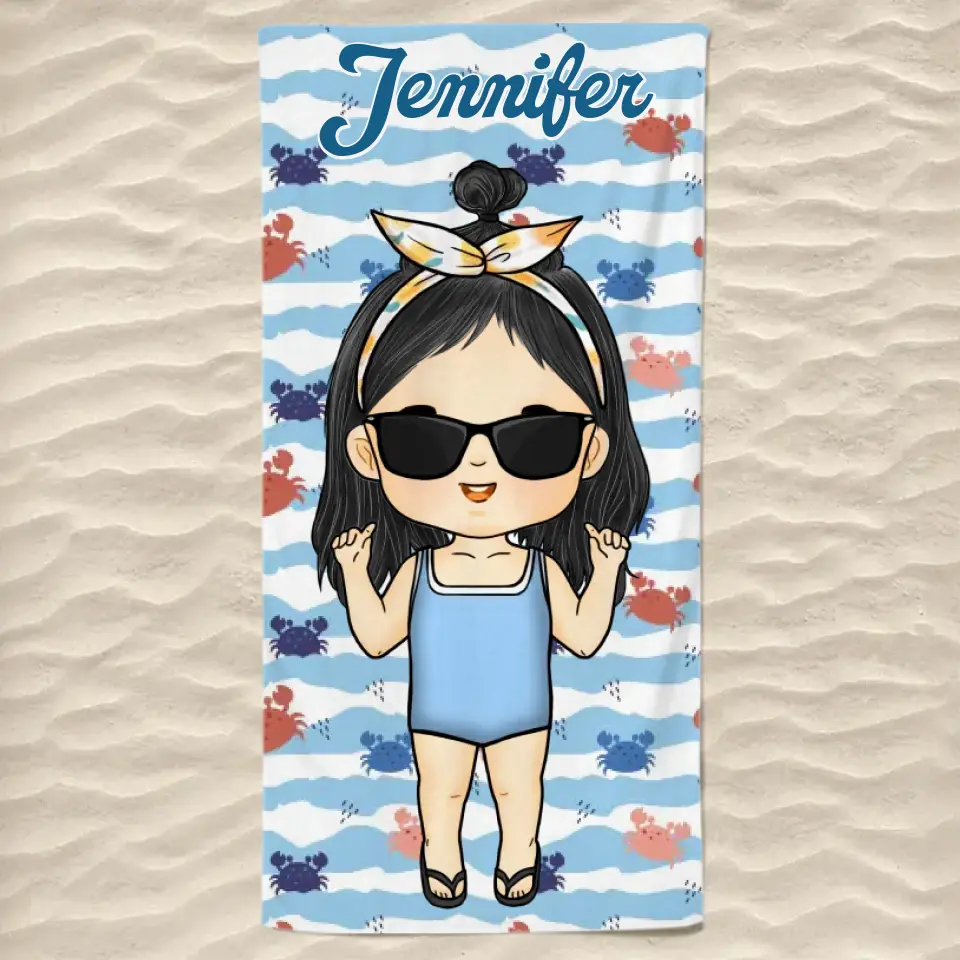 It’s Summer And Time For Wandering - Family Personalized Custom Beach Towel - Summer Vacation Gift, Birthday Pool Party Gift For Family Members