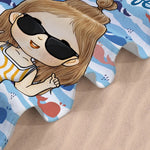 Custom Name Beach Vacation Gifts for Kids - Personalized Beach Towel