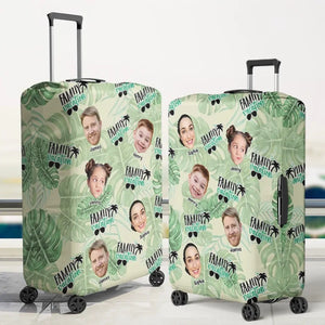 Housse de bagage personnalisée avec photo « N'oubliez pas que le bonheur est une façon de voyager » - Cadeau de vacances d'été pour les membres de la famille