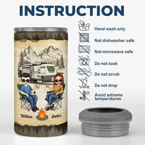 Ensemble, nous regardons les gens garer leurs camping-cars - Gobelet isotherme 4 en 1 personnalisé pour camping - Cadeau pour couple, mari, femme, amoureux du camping