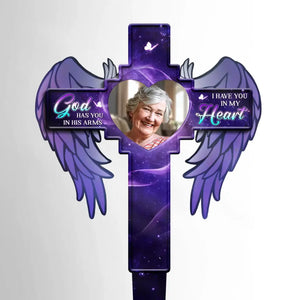 Photo personnalisée Votre lumière brillera toujours dans nos cœurs - Piquet de jardin en acrylique personnalisé de style vitrail personnalisé - Cadeau de condoléances pour les membres de la famille
