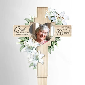 Photo personnalisée que mon cerveau savait, mais mon cœur n'était tout simplement pas prêt - Piquet de jardin en acrylique personnalisé de style vitrail - Cadeau de condoléances pour les membres de la famille
