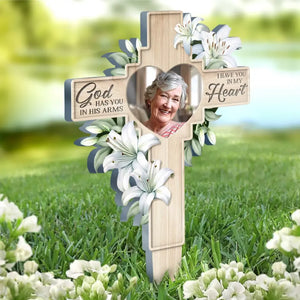 Photo personnalisée que mon cerveau savait, mais mon cœur n'était tout simplement pas prêt - Piquet de jardin en acrylique personnalisé de style vitrail - Cadeau de condoléances pour les membres de la famille