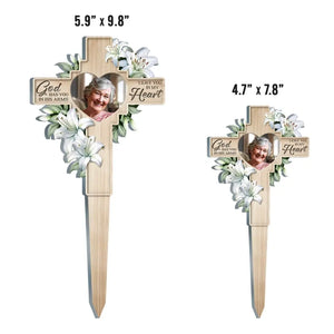 Photo personnalisée que mon cerveau savait, mais mon cœur n'était tout simplement pas prêt - Piquet de jardin en acrylique personnalisé de style vitrail - Cadeau de condoléances pour les membres de la famille