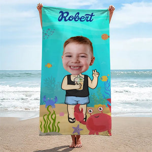 Photo personnalisée à chaque kilomètre, un nouveau souvenir - Serviette de plage personnalisée pour toute la famille - Cadeau de vacances d'été, cadeau d'anniversaire pour les membres de la famille