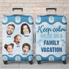 Housse de bagage personnalisée avec photo « Partons en vacances en famille » - Cadeau de vacances d'été pour les membres de la famille