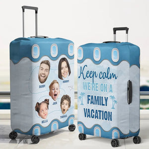Housse de bagage personnalisée avec photo « Partons en vacances en famille » - Cadeau de vacances d'été pour les membres de la famille