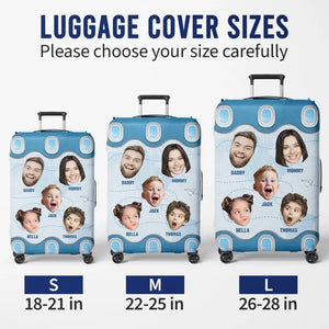 Housse de bagage personnalisée avec photo « Partons en vacances en famille » - Cadeau de vacances d'été pour les membres de la famille