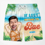 Custom Photo Summer Vibe - Funny Personalized Custom Tropical Hawaiian Aloha Couple Beach Shorts - Summer Vacation Gift, Birthday Party Gift For Couple