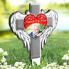 Photo personnalisée « Vous avez touché nos vies » - Piquet de jardin en acrylique personnalisé de style vitrail - Cadeau de condoléances pour les membres de la famille