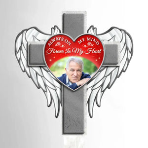 Photo personnalisée « Vous avez touché nos vies » - Piquet de jardin en acrylique personnalisé de style vitrail - Cadeau de condoléances pour les membres de la famille
