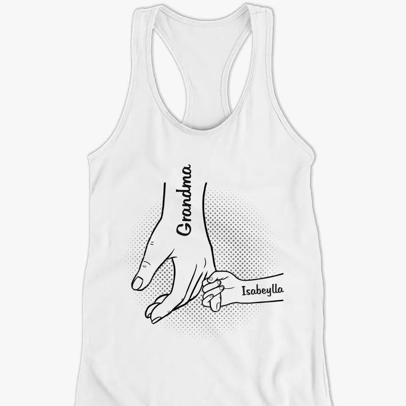 I Wanna Hold Your Hand Forever - Family Personalized Custom Racer Back Tank Top - Gift For Mom, Grandma