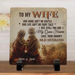 My Wife Is My Queen Forever - Couple Personalized Custom Square Shaped Stone With Stand - Gift For Husband Wife, Anniversary