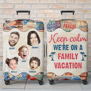 Photo personnalisée à chaque kilomètre, un nouveau souvenir - Housse de bagage personnalisée pour la famille - Cadeau de vacances d'été pour les membres de la famille