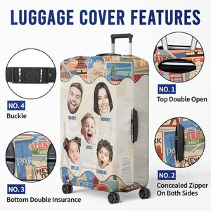 Photo personnalisée à chaque kilomètre, un nouveau souvenir - Housse de bagage personnalisée pour la famille - Cadeau de vacances d'été pour les membres de la famille