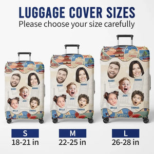 Photo personnalisée à chaque kilomètre, un nouveau souvenir - Housse de bagage personnalisée pour la famille - Cadeau de vacances d'été pour les membres de la famille