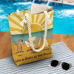 Life Is Better At The Beach - Dog Personalized Custom Beach Bag - Summer Vacation Gift For Dog Lovers