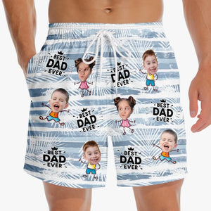 Short de plage hawaïen tropical personnalisé avec photo pour témoin de mariage - Cadeau idéal pour les vacances d'été, papa ou grand-père