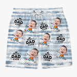 Custom Photo Best Man Ever - Family Personalized Custom Tropical Hawaiian Aloha Men Beach Shorts - Summer Vacation Gift For Dad, Grandpa