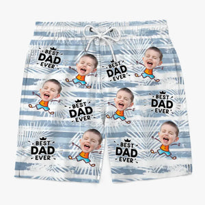 Short de plage hawaïen tropical personnalisé avec photo pour témoin de mariage - Cadeau idéal pour les vacances d'été, papa ou grand-père