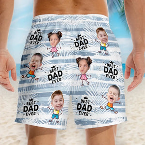 Short de plage hawaïen tropical personnalisé avec photo pour témoin de mariage - Cadeau idéal pour les vacances d'été, papa ou grand-père