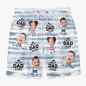 Short de plage hawaïen tropical personnalisé avec photo pour témoin de mariage - Cadeau idéal pour les vacances d'été, papa ou grand-père
