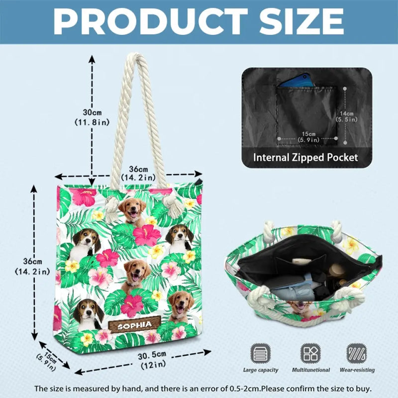 Custom Photo Life Is Better At The Beach - Dog & Cat Personalized Custom Beach Bag - Summer Vacation Gift For Pet Owners, Pet Lovers