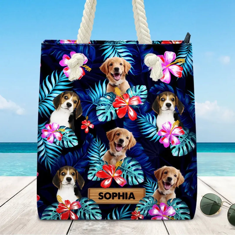 Custom Photo Summer Is Calling - Dog & Cat Personalized Custom Beach Bag - Summer Vacation Gift For Dog Lovers