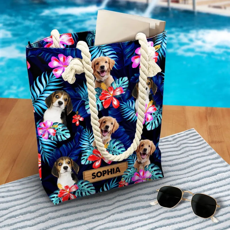 Custom Photo Summer Is Calling - Dog & Cat Personalized Custom Beach Bag - Summer Vacation Gift For Dog Lovers