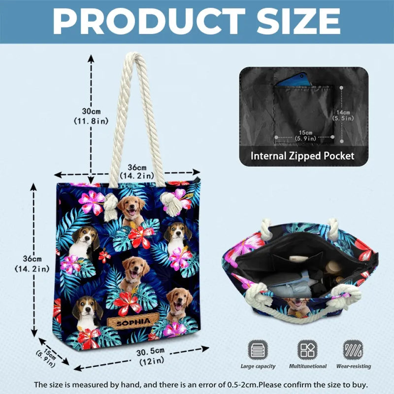 Custom Photo Summer Is Calling - Dog & Cat Personalized Custom Beach Bag - Summer Vacation Gift For Dog Lovers