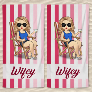 Couchers de soleil et âmes sœurs - Serviette de plage personnalisée pour couple - Cadeau de vacances d'été pour mari et femme, anniversaire