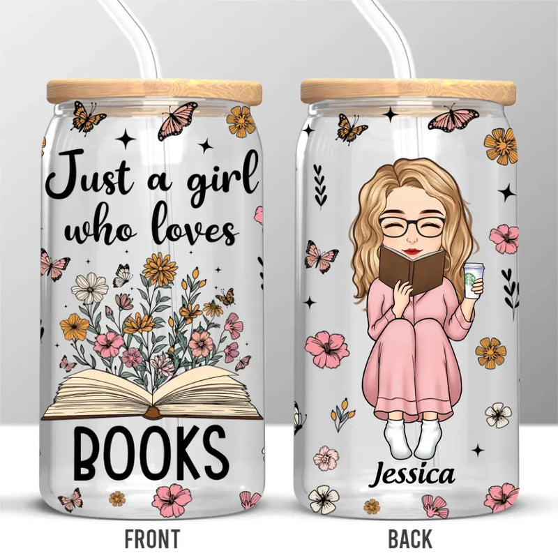 Just One More Chapter - Personalized Custom Glass Cup, Iced Coffee Cup - Gift For Book Lovers
