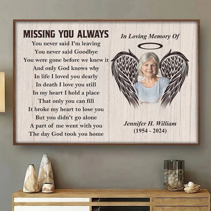 You Never Said Goodbye - Memorial Personalized Custom Horizontal Poster - Sympathy Gift For Family