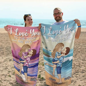 Toi, moi et la mer - Serviette de plage personnalisée pour couple - Cadeau de vacances d'été pour mari et femme, anniversaire