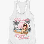 No One Likes A Shady Beach - Bestie Personalized Custom Racer Back Tank Top - Gift For Best Friends, BFF, Sisters