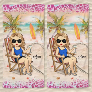 Tiens-moi la main et j'irai n'importe où avec toi - Serviette de plage personnalisée pour couple - Cadeau de vacances d'été pour mari et femme, anniversaire