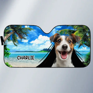 Nos animaux de compagnie sont notre cœur battant - Pare-soleil personnalisé pour pare-brise de voiture, protection de vitre de voiture - Cadeau de vacances d'été pour propriétaires et amoureux des animaux