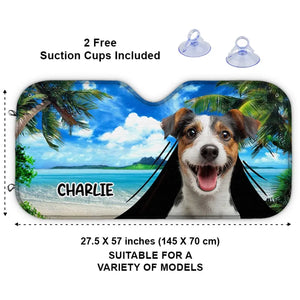 Nos animaux de compagnie sont notre cœur battant - Pare-soleil personnalisé pour pare-brise de voiture, protection de vitre de voiture - Cadeau de vacances d'été pour propriétaires et amoureux des animaux