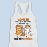 Good Morning Human Servant - Cat Personalized Custom Racer Back Tank Top, T-Shirt - Summer Vacation Gift For Cat Lovers