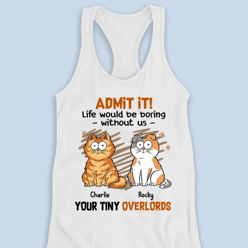 Good Morning Human Servant - Cat Personalized Custom Racer Back Tank Top, T-Shirt - Summer Vacation Gift For Cat Lovers