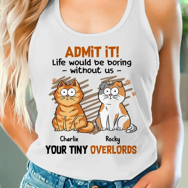 Good Morning Human Servant - Cat Personalized Custom Racer Back Tank Top, T-Shirt - Summer Vacation Gift For Cat Lovers