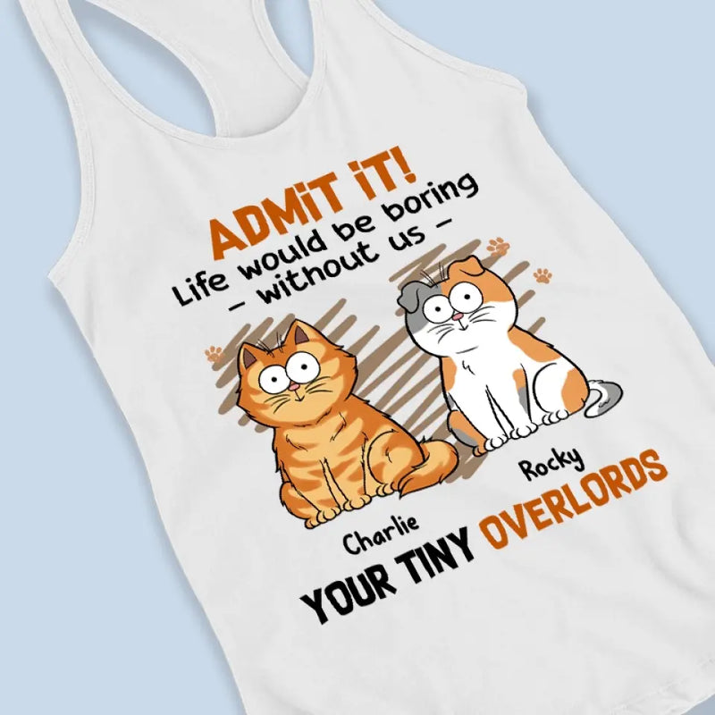 Good Morning Human Servant - Cat Personalized Custom Racer Back Tank Top, T-Shirt - Summer Vacation Gift For Cat Lovers