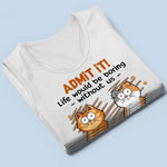 Good Morning Human Servant - Cat Personalized Custom Racer Back Tank Top, T-Shirt - Summer Vacation Gift For Cat Lovers