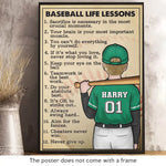 Never Give Up - Family Personalized Custom Horizontal Poster - Gift For Baseball Players, Baseball Lovers, Coaches