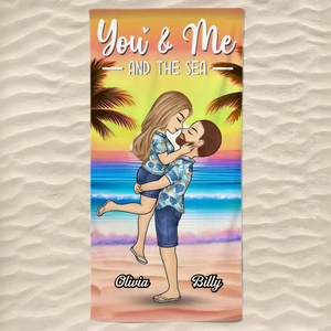 Tu es le sable de ma plage - Serviette de plage personnalisée pour couple - Cadeau de vacances d'été pour mari et femme, anniversaire