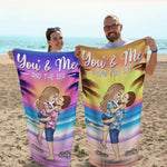 You're The Sandy To My Beach - Couple Personalized Custom Beach Towel - Summer Vacation Gift For Couple