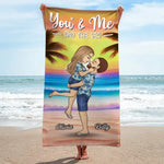 You're The Sandy To My Beach - Couple Personalized Custom Beach Towel - Summer Vacation Gift For Couple