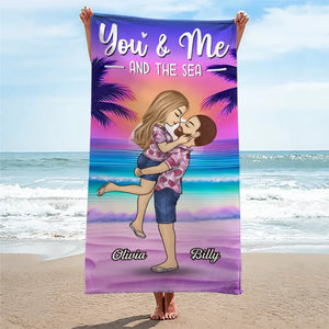 Tu es le sable de ma plage - Serviette de plage personnalisée pour couple - Cadeau de vacances d'été pour mari et femme, anniversaire